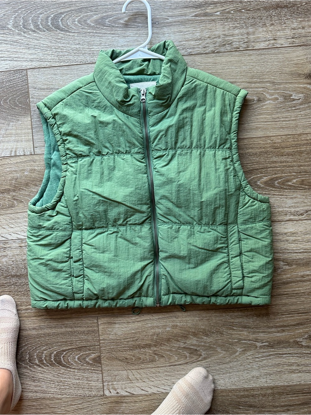 Lightweight Green Puffer Vest - Brand Not Visible